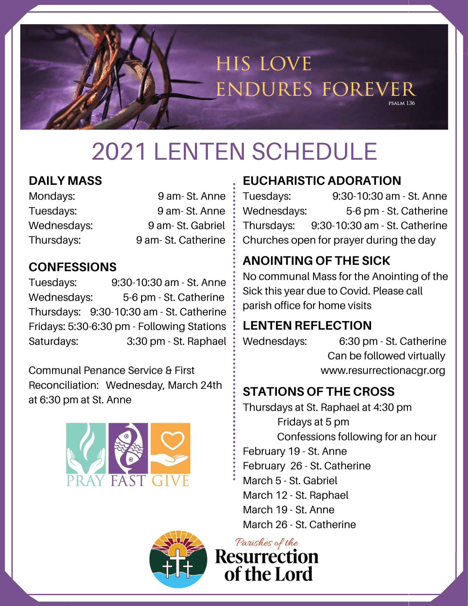 Lent 2021 – Resurrection of the Lord Cluster